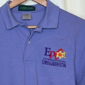 Vintage Epcot Flower and Garden light purple Polo size medium
